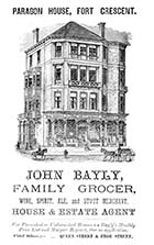 Advertisement: John Bayly, Grocer, Paragon House, Fort Crescent 1881 | Margate History